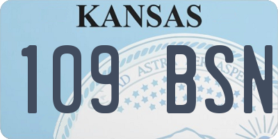 KS license plate 109BSN