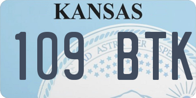 KS license plate 109BTK