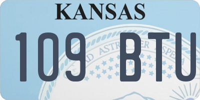 KS license plate 109BTU