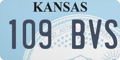 KS license plate 109BVS