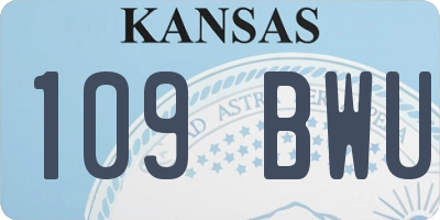 KS license plate 109BWU