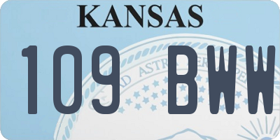 KS license plate 109BWW