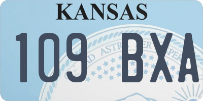 KS license plate 109BXA