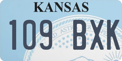 KS license plate 109BXK