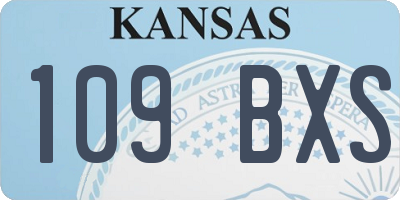 KS license plate 109BXS