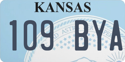 KS license plate 109BYA