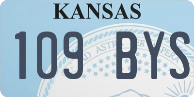 KS license plate 109BYS