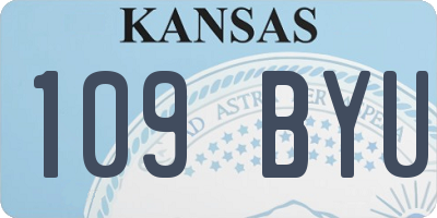 KS license plate 109BYU