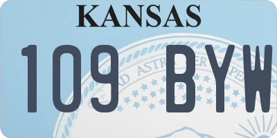KS license plate 109BYW