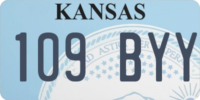 KS license plate 109BYY
