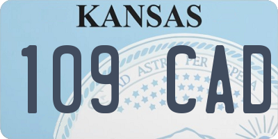 KS license plate 109CAD