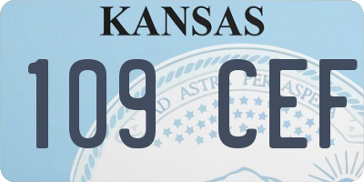 KS license plate 109CEF