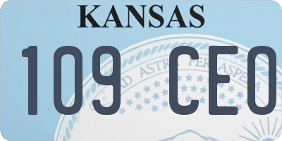 KS license plate 109CEO