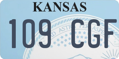 KS license plate 109CGF