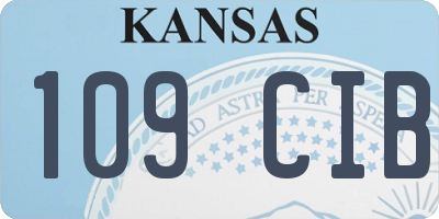 KS license plate 109CIB