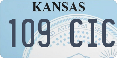 KS license plate 109CIC