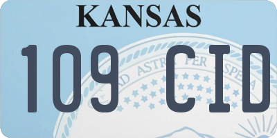 KS license plate 109CID