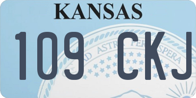 KS license plate 109CKJ