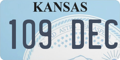 KS license plate 109DEC