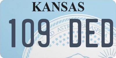 KS license plate 109DED