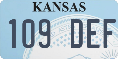 KS license plate 109DEF
