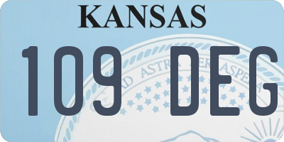 KS license plate 109DEG
