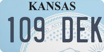 KS license plate 109DEK