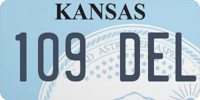 KS license plate 109DEL
