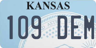 KS license plate 109DEM