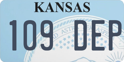 KS license plate 109DEP