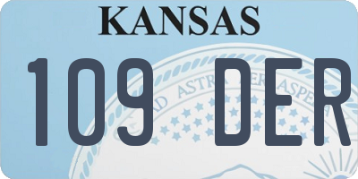 KS license plate 109DER