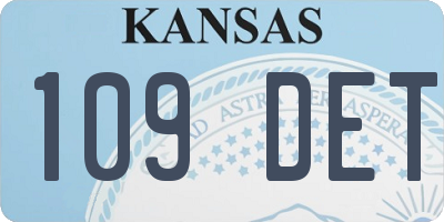 KS license plate 109DET
