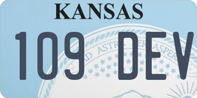 KS license plate 109DEV