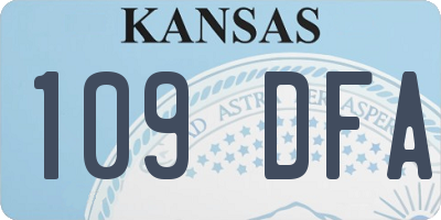KS license plate 109DFA