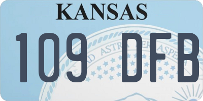 KS license plate 109DFB