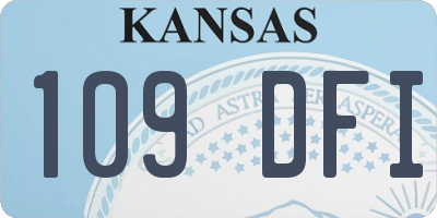 KS license plate 109DFI