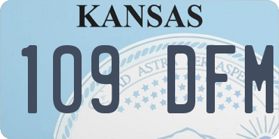 KS license plate 109DFM