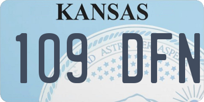 KS license plate 109DFN