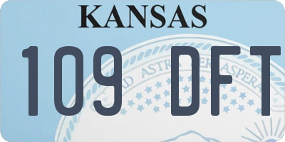 KS license plate 109DFT