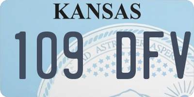 KS license plate 109DFV