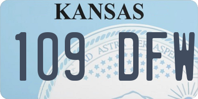 KS license plate 109DFW