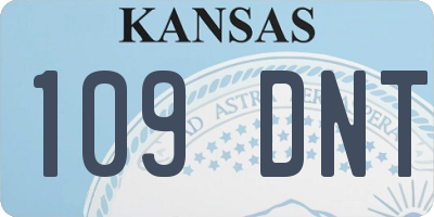 KS license plate 109DNT