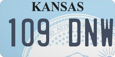 KS license plate 109DNW