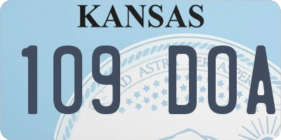 KS license plate 109DOA
