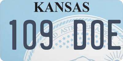 KS license plate 109DOE