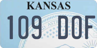 KS license plate 109DOF
