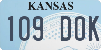 KS license plate 109DOK