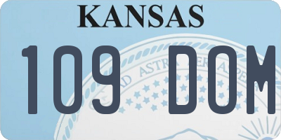 KS license plate 109DOM