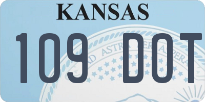 KS license plate 109DOT