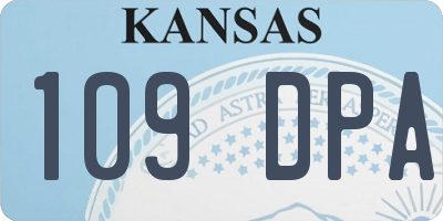 KS license plate 109DPA